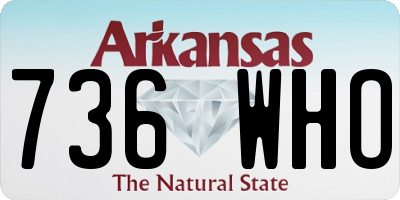 AR license plate 736WHO