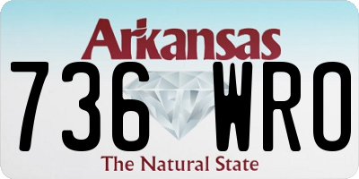 AR license plate 736WRO