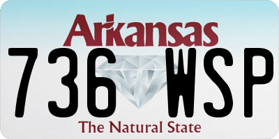 AR license plate 736WSP