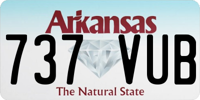 AR license plate 737VUB