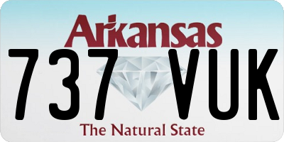 AR license plate 737VUK