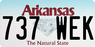 AR license plate 737WEK