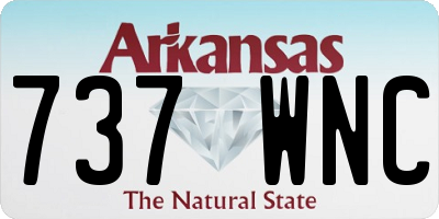 AR license plate 737WNC