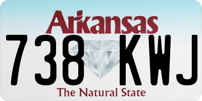 AR license plate 738KWJ