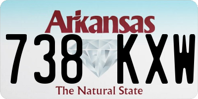 AR license plate 738KXW