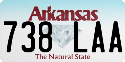AR license plate 738LAA