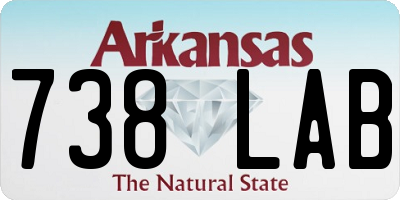 AR license plate 738LAB