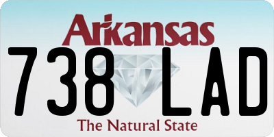 AR license plate 738LAD