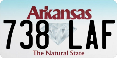 AR license plate 738LAF