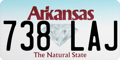 AR license plate 738LAJ