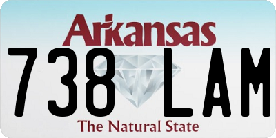 AR license plate 738LAM