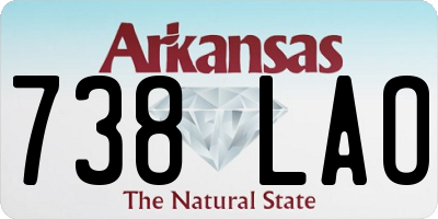 AR license plate 738LAO