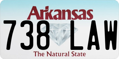 AR license plate 738LAW