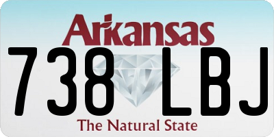 AR license plate 738LBJ