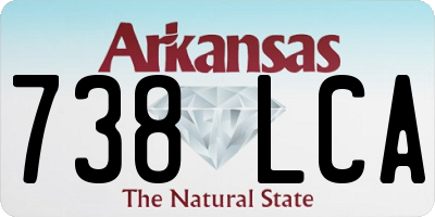 AR license plate 738LCA