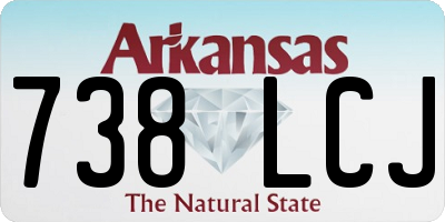 AR license plate 738LCJ