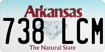 AR license plate 738LCM