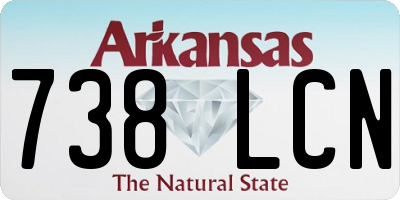 AR license plate 738LCN