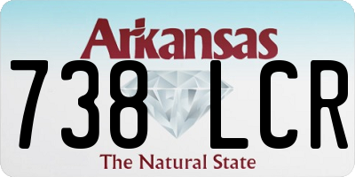 AR license plate 738LCR
