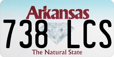 AR license plate 738LCS