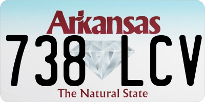 AR license plate 738LCV