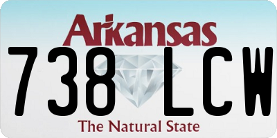 AR license plate 738LCW