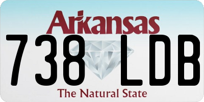 AR license plate 738LDB