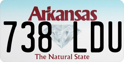 AR license plate 738LDU