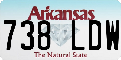 AR license plate 738LDW