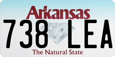 AR license plate 738LEA