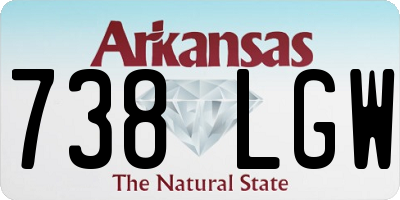 AR license plate 738LGW