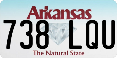 AR license plate 738LQU