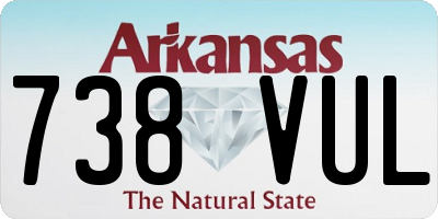 AR license plate 738VUL