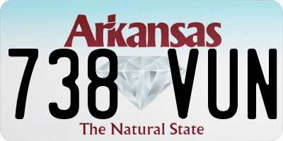 AR license plate 738VUN