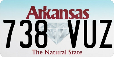 AR license plate 738VUZ
