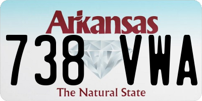 AR license plate 738VWA