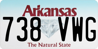 AR license plate 738VWG