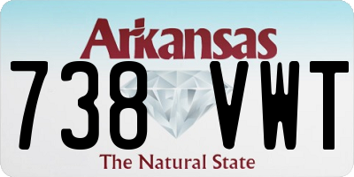 AR license plate 738VWT