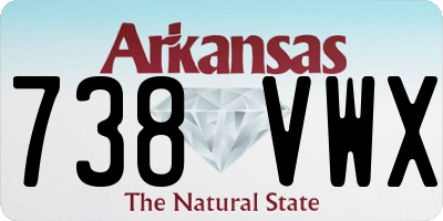 AR license plate 738VWX
