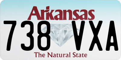 AR license plate 738VXA
