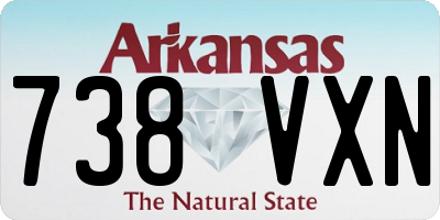 AR license plate 738VXN
