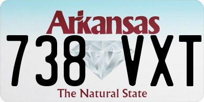 AR license plate 738VXT