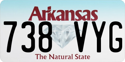 AR license plate 738VYG
