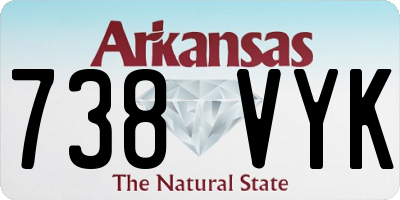 AR license plate 738VYK