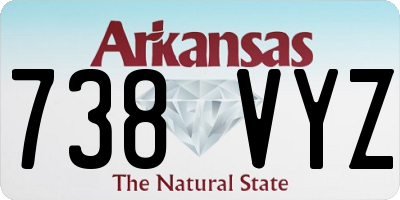 AR license plate 738VYZ