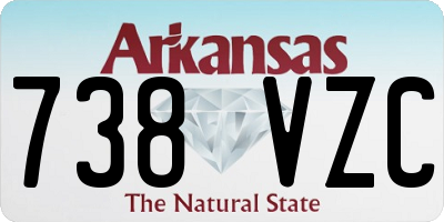 AR license plate 738VZC