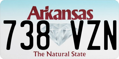 AR license plate 738VZN