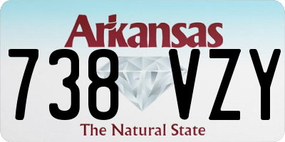 AR license plate 738VZY