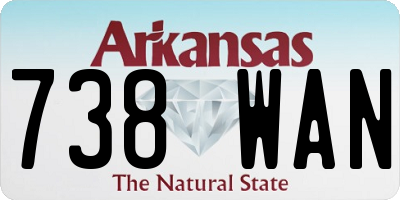 AR license plate 738WAN