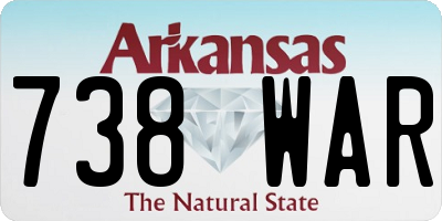 AR license plate 738WAR